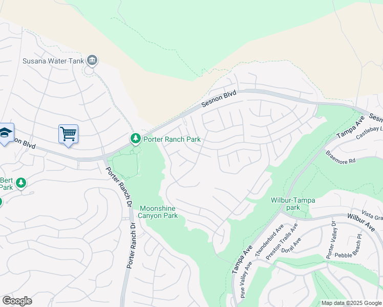 map of restaurants, bars, coffee shops, grocery stores, and more near 19812 Turtle Springs Way in Los Angeles