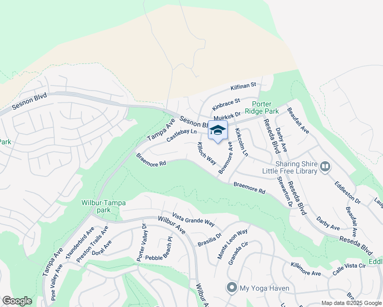 map of restaurants, bars, coffee shops, grocery stores, and more near 12110 Braemore Place in Los Angeles