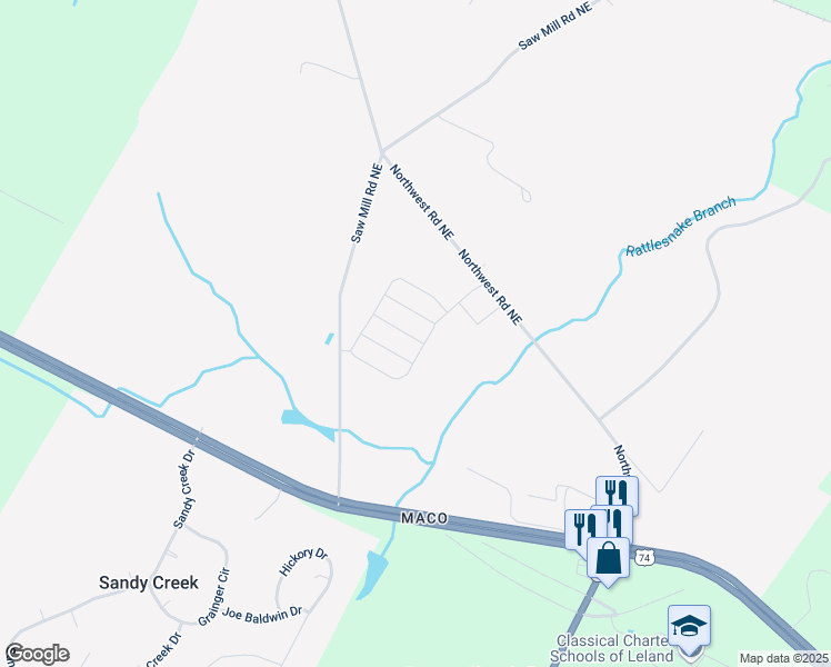 map of restaurants, bars, coffee shops, grocery stores, and more near 4159 Saw Mill Road Northeast in Northwest