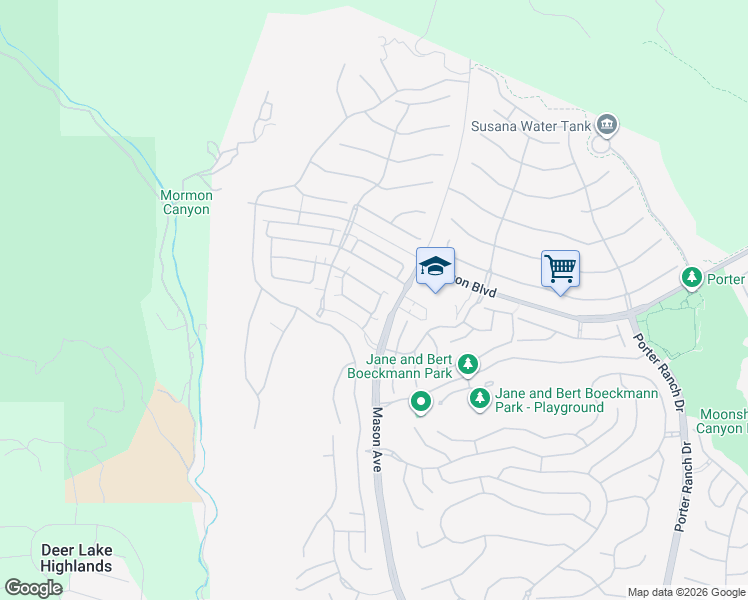 map of restaurants, bars, coffee shops, grocery stores, and more near 20638 West Chestnut Circle in Los Angeles