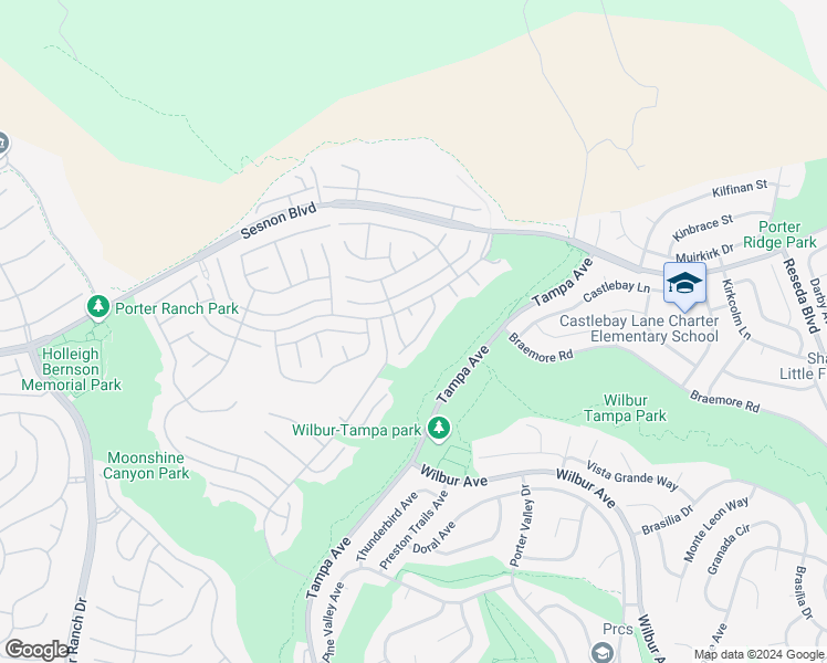 map of restaurants, bars, coffee shops, grocery stores, and more near 12109 Shadow Ridge Way in Los Angeles