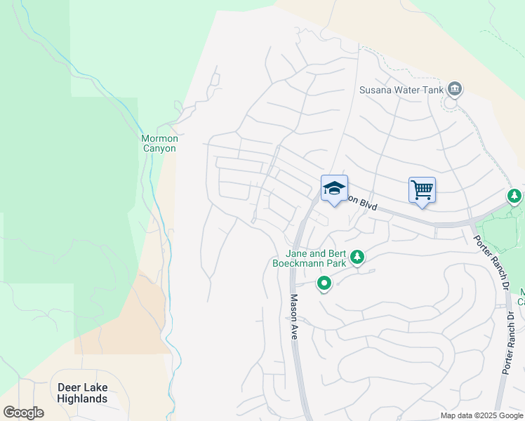 map of restaurants, bars, coffee shops, grocery stores, and more near 20732 Beech Circle in Los Angeles