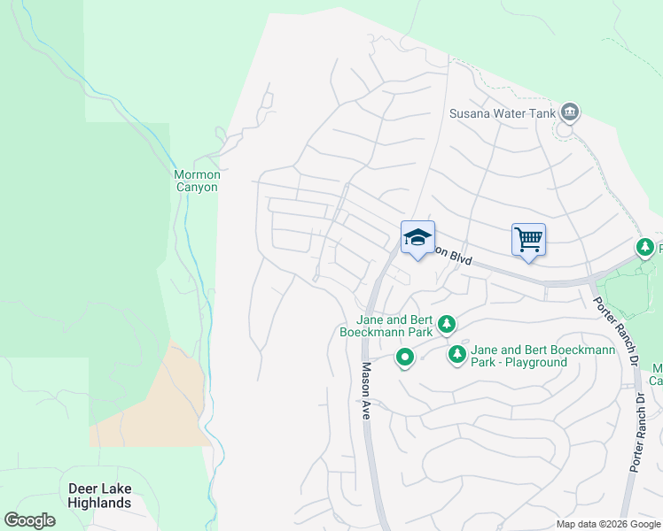map of restaurants, bars, coffee shops, grocery stores, and more near 20730 Beech Circle in Los Angeles
