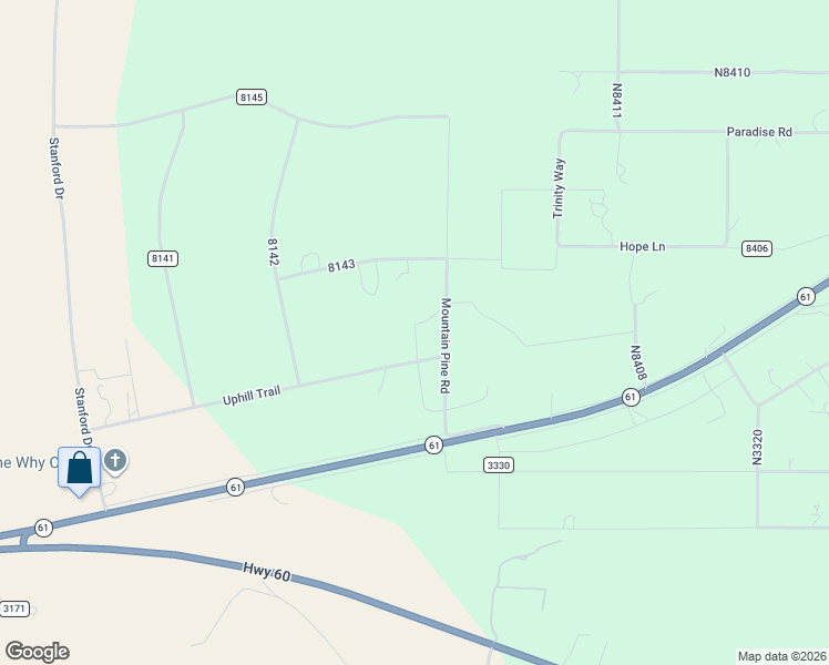 map of restaurants, bars, coffee shops, grocery stores, and more near Mountain Pine Road in Concho