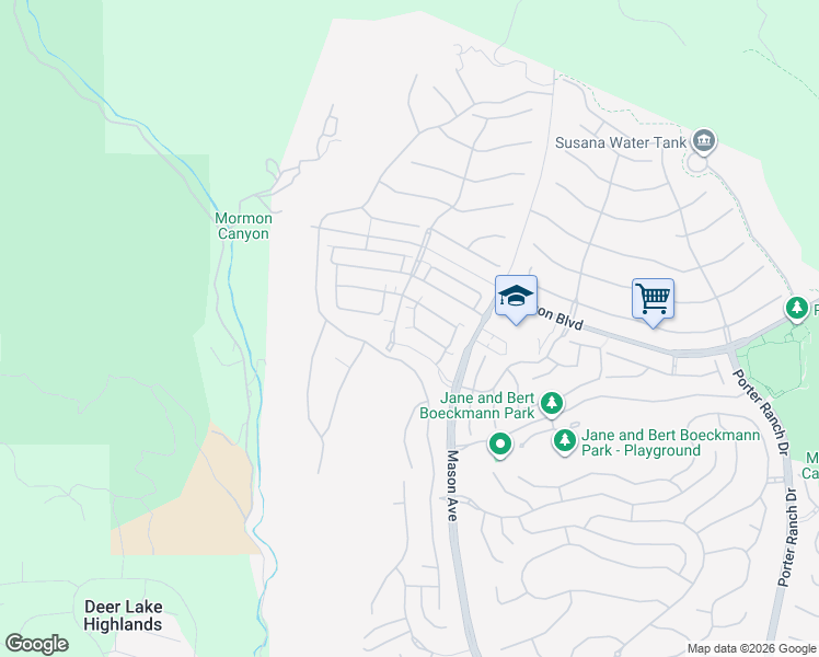 map of restaurants, bars, coffee shops, grocery stores, and more near 20730 Beech Circle in Los Angeles