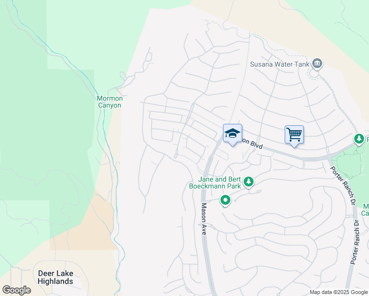 map of restaurants, bars, coffee shops, grocery stores, and more near 20732 Beech Circle in Los Angeles
