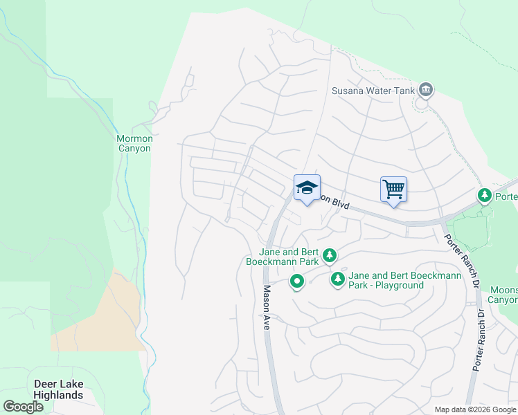map of restaurants, bars, coffee shops, grocery stores, and more near 20646 West Chestnut Circle in Los Angeles