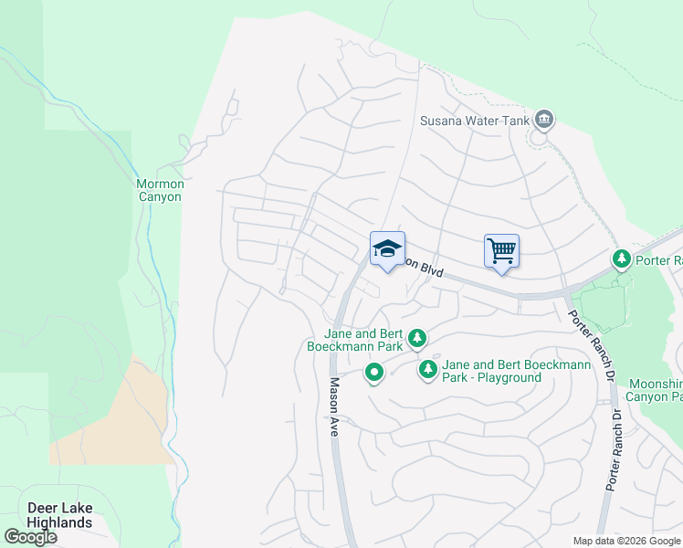 map of restaurants, bars, coffee shops, grocery stores, and more near 20629 West Chestnut Circle in Los Angeles