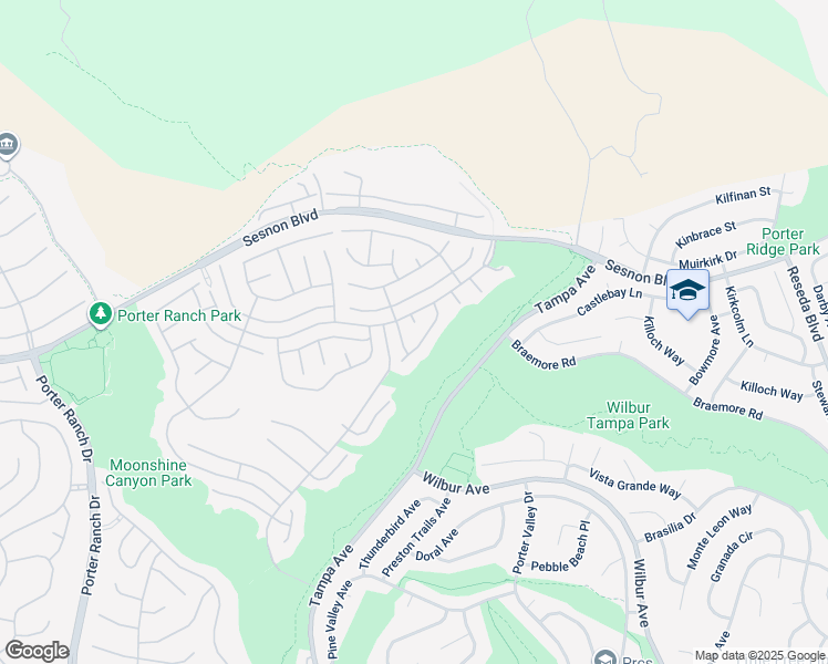 map of restaurants, bars, coffee shops, grocery stores, and more near 12127 Shady Hollow Court in Los Angeles