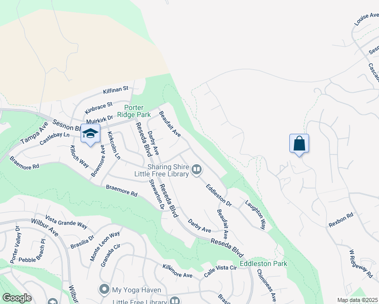 map of restaurants, bars, coffee shops, grocery stores, and more near 12131 Beaufait Avenue in Los Angeles