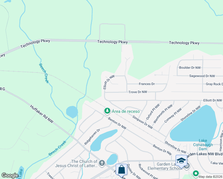 map of restaurants, bars, coffee shops, grocery stores, and more near 714 Trove Drive Northwest in Rome
