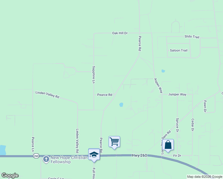 map of restaurants, bars, coffee shops, grocery stores, and more near 1108 Pearce Road in Show Low
