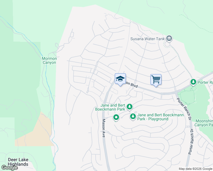 map of restaurants, bars, coffee shops, grocery stores, and more near 20631 West Chestnut Circle in Los Angeles