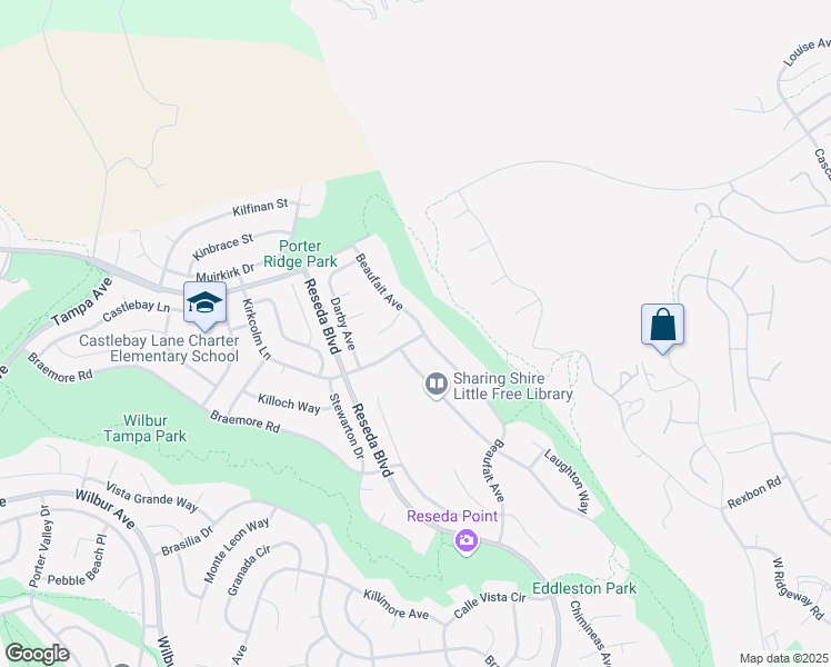 map of restaurants, bars, coffee shops, grocery stores, and more near 12141 Beaufait Avenue in Los Angeles