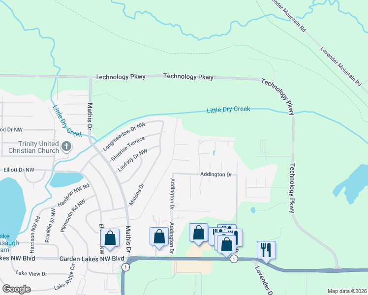 map of restaurants, bars, coffee shops, grocery stores, and more near 5 Roundtree Terrace in Rome