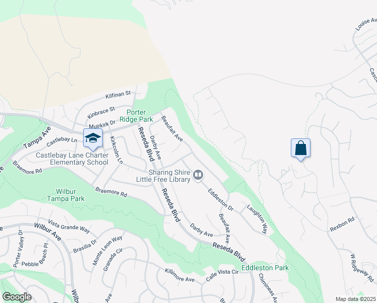 map of restaurants, bars, coffee shops, grocery stores, and more near 12141 Beaufait Avenue in Los Angeles