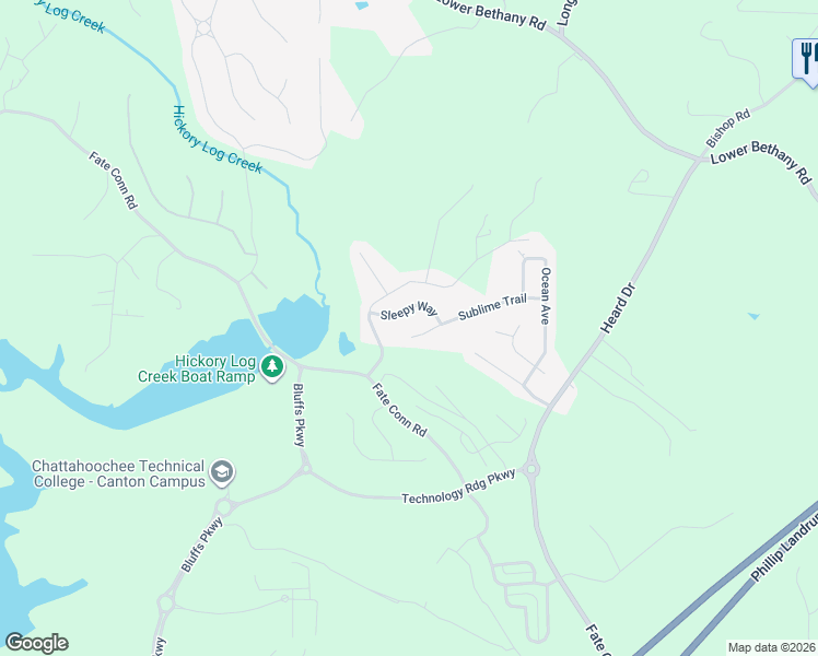 map of restaurants, bars, coffee shops, grocery stores, and more near 944 Sublime Trail in Canton