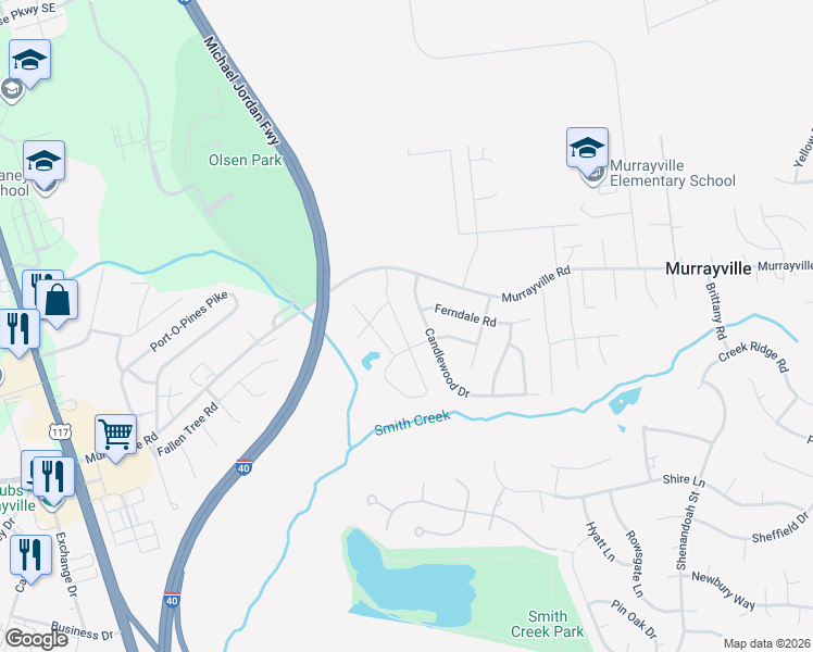 map of restaurants, bars, coffee shops, grocery stores, and more near 202 Candlewood Drive in Wilmington