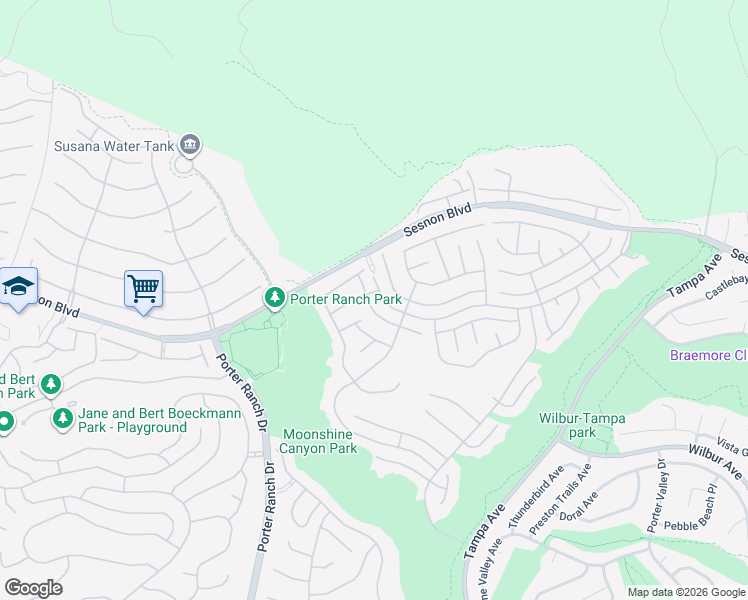 map of restaurants, bars, coffee shops, grocery stores, and more near 19824 Turtle Springs Way in Los Angeles