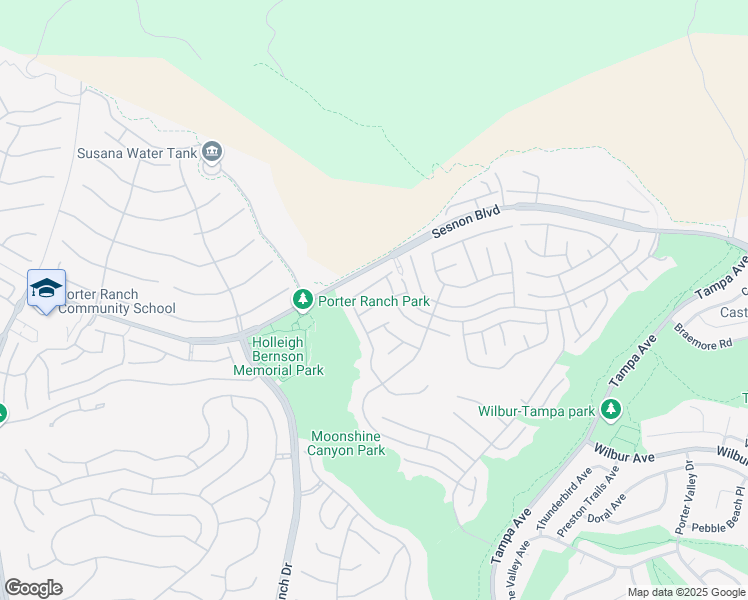 map of restaurants, bars, coffee shops, grocery stores, and more near 19943 Crystal Hills Lane in Los Angeles