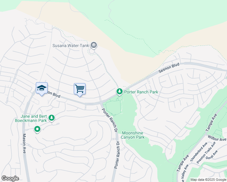 map of restaurants, bars, coffee shops, grocery stores, and more near 20112 Vía Cellini in Los Angeles