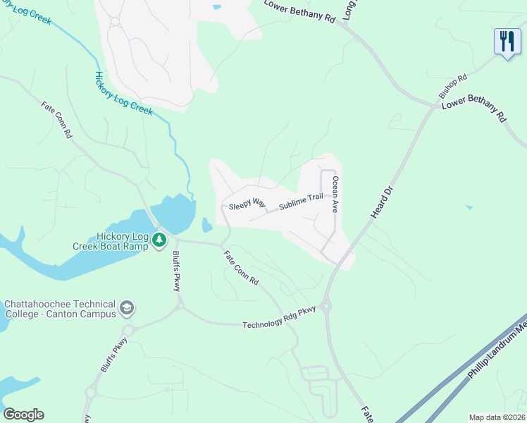 map of restaurants, bars, coffee shops, grocery stores, and more near 936 Sublime Trail in Canton