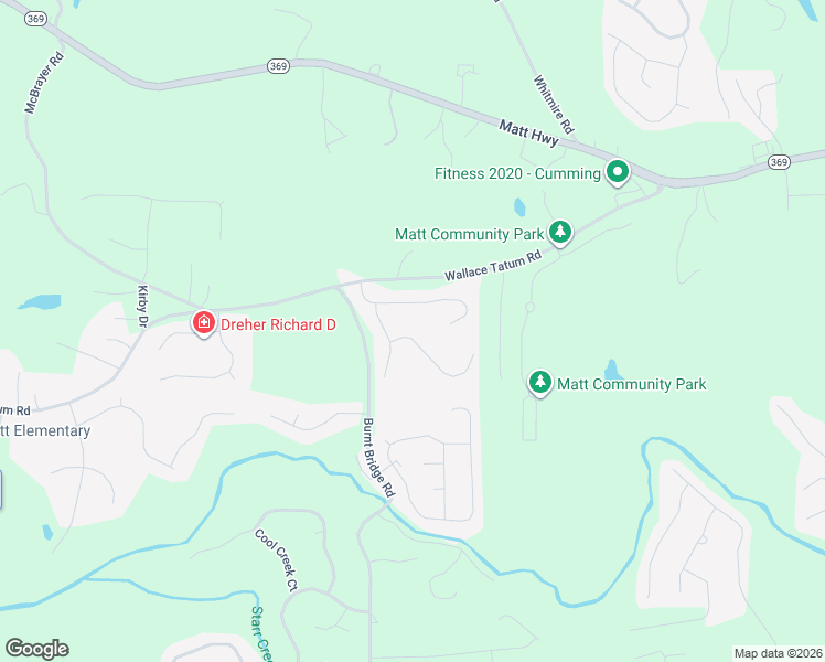 map of restaurants, bars, coffee shops, grocery stores, and more near 7025 Pinecone Way in Cumming