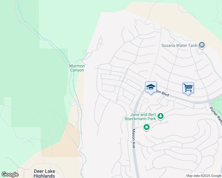 map of restaurants, bars, coffee shops, grocery stores, and more near 20811 Bur Oak Circle in Los Angeles