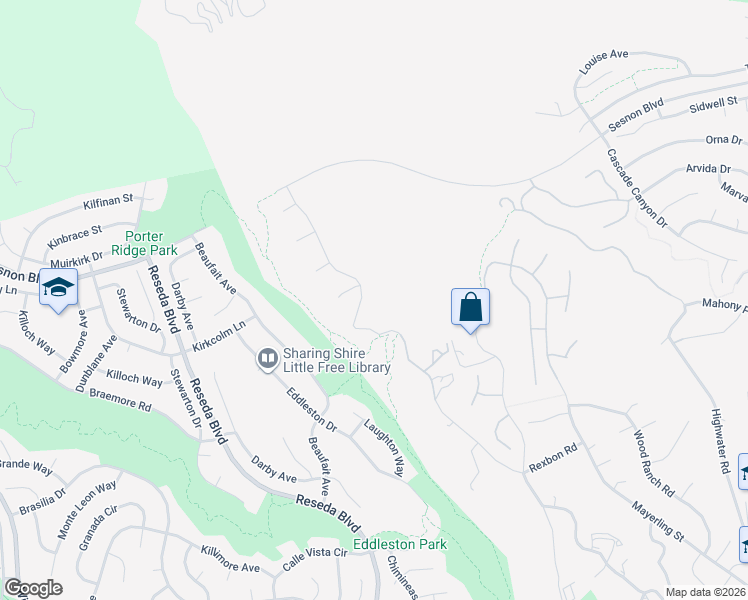 map of restaurants, bars, coffee shops, grocery stores, and more near 12356 Longacre Avenue in Los Angeles