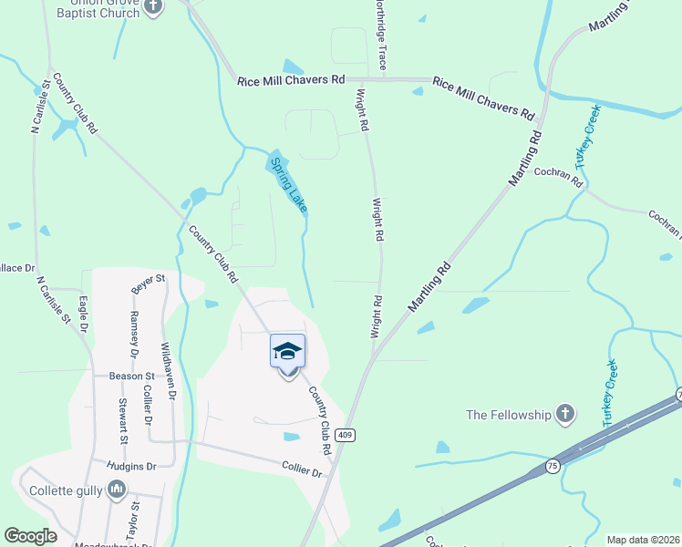 map of restaurants, bars, coffee shops, grocery stores, and more near 54 Autumnwood Lane in Albertville