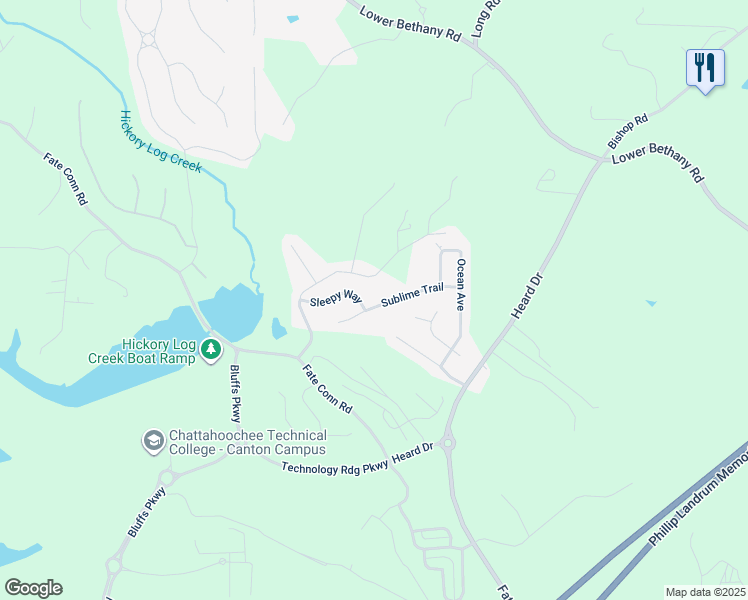 map of restaurants, bars, coffee shops, grocery stores, and more near 932 Sublime Trail in Canton