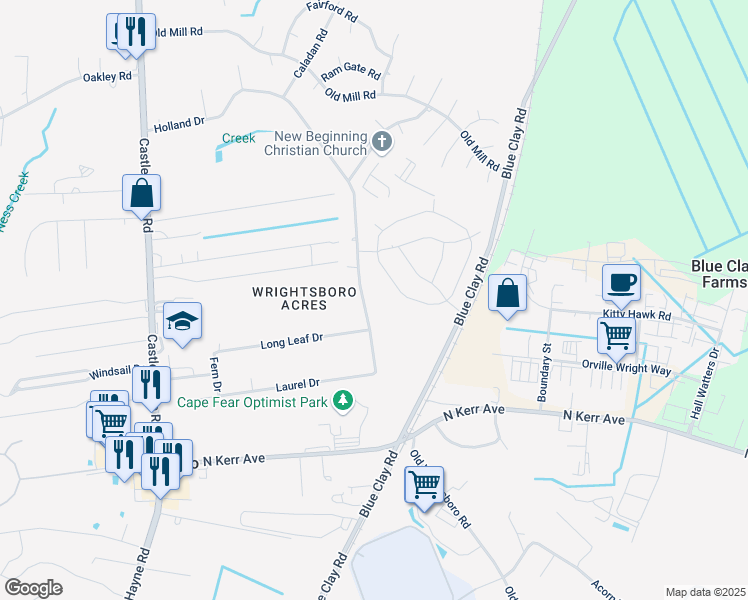map of restaurants, bars, coffee shops, grocery stores, and more near 81 Holland Drive in Wilmington