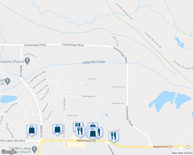 map of restaurants, bars, coffee shops, grocery stores, and more near 95 Wilma Drive in Rome