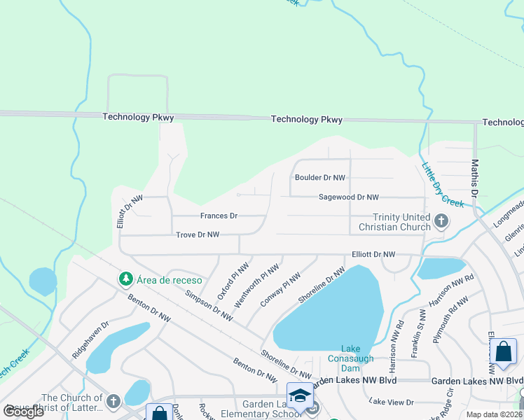 map of restaurants, bars, coffee shops, grocery stores, and more near 1 Pinestream Drive Northwest in Rome