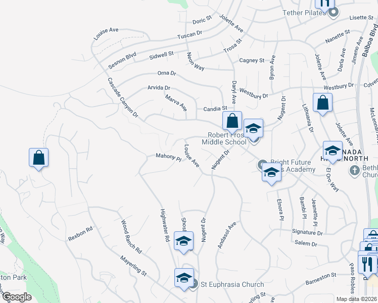 map of restaurants, bars, coffee shops, grocery stores, and more near 17472 Golden Lane in Los Angeles