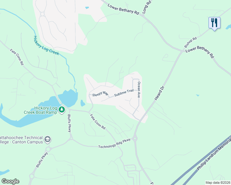 map of restaurants, bars, coffee shops, grocery stores, and more near 928 Sublime Trail in Canton