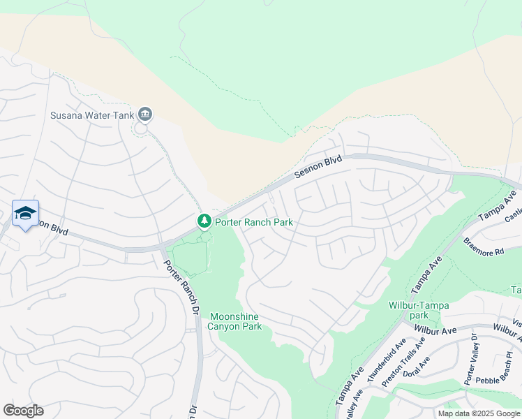 map of restaurants, bars, coffee shops, grocery stores, and more near 19920 Eagle Ridge Lane in Los Angeles