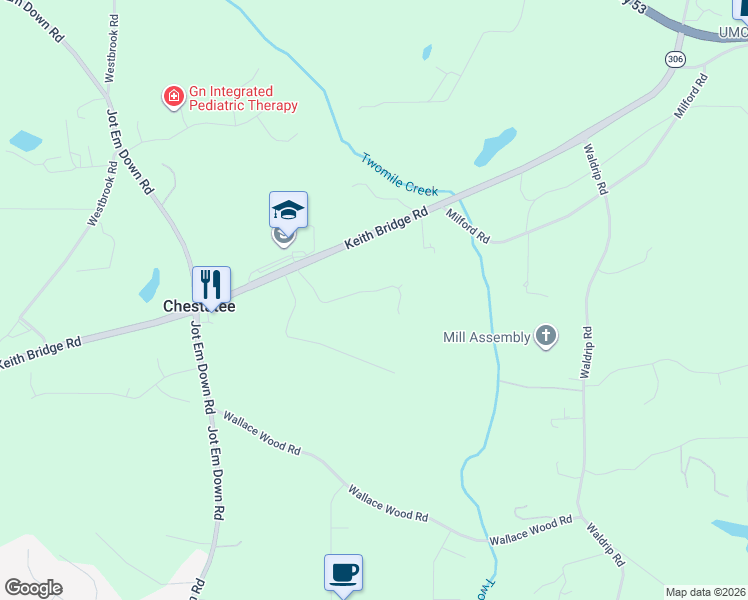 map of restaurants, bars, coffee shops, grocery stores, and more near 7040 Timberbrooke Drive in Gainesville