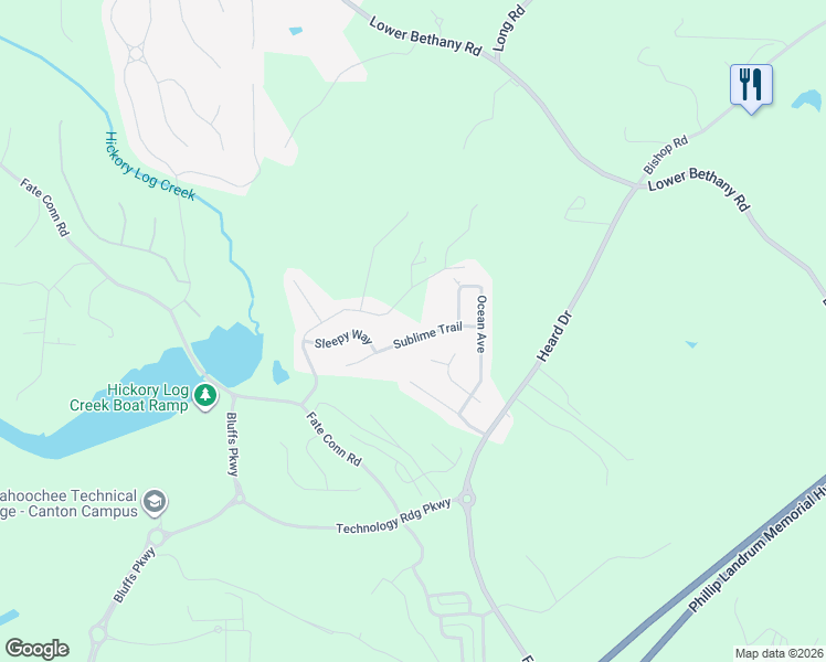 map of restaurants, bars, coffee shops, grocery stores, and more near 920 Sublime Trail in Canton