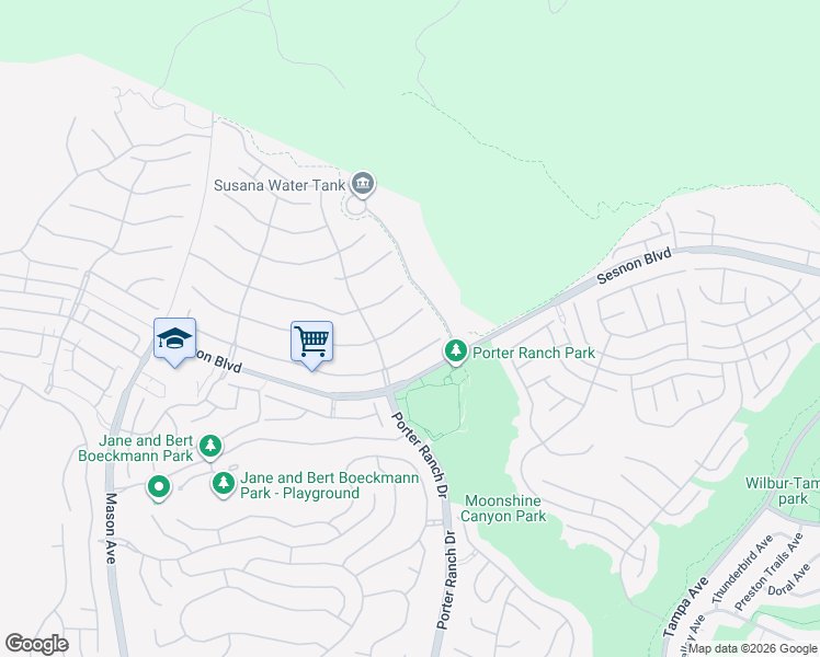 map of restaurants, bars, coffee shops, grocery stores, and more near 20140 Vía Medici in Los Angeles