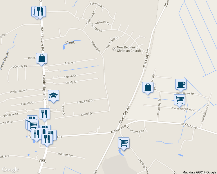 map of restaurants, bars, coffee shops, grocery stores, and more near 81 Holland Drive in Wilmington