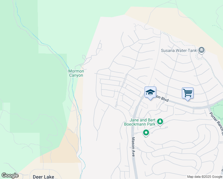map of restaurants, bars, coffee shops, grocery stores, and more near 20807 Acorn Circle in Los Angeles