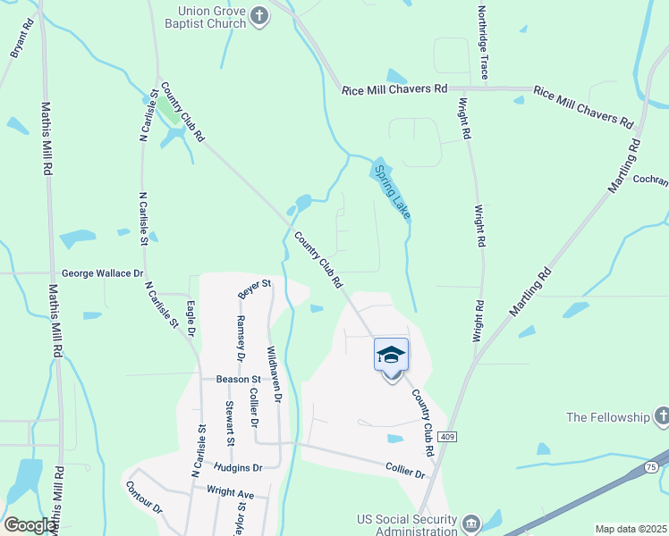 map of restaurants, bars, coffee shops, grocery stores, and more near 634 Country Club Road in Albertville