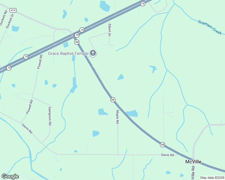 map of restaurants, bars, coffee shops, grocery stores, and more near 246 Gaither Rd in Albertville