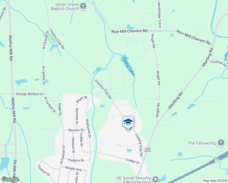 map of restaurants, bars, coffee shops, grocery stores, and more near 49 Pierce Road in Albertville