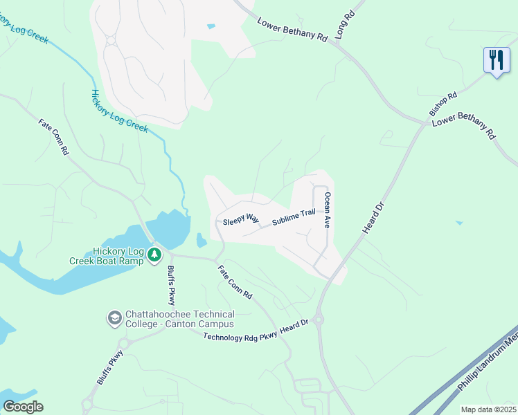 map of restaurants, bars, coffee shops, grocery stores, and more near 932 Sublime Trail in Canton