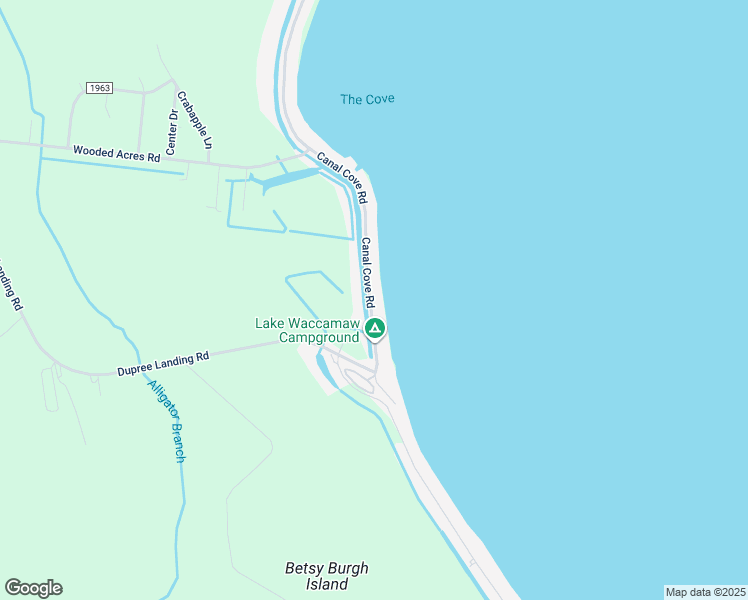 map of restaurants, bars, coffee shops, grocery stores, and more near 2902 Canal Cove Road in Lake Waccamaw