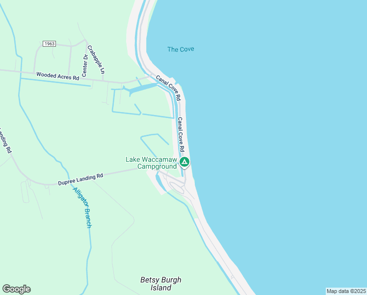 map of restaurants, bars, coffee shops, grocery stores, and more near 2902 Canal Cove Road in Lake Waccamaw