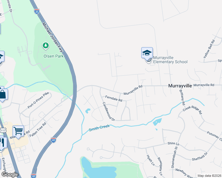 map of restaurants, bars, coffee shops, grocery stores, and more near 5021 Ferndale Road in Wilmington