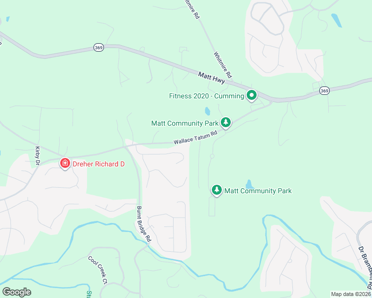 map of restaurants, bars, coffee shops, grocery stores, and more near 7035 Greenfield Lane in Cumming